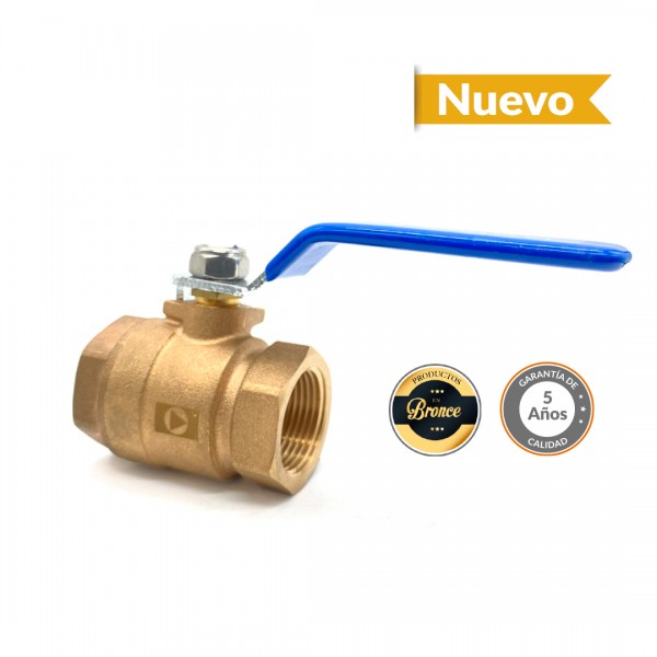 Válvula de Bola para Agua Tipo Palanca en Bronce Helbert